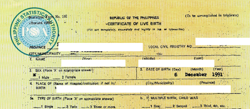 Sample Birth Certificate